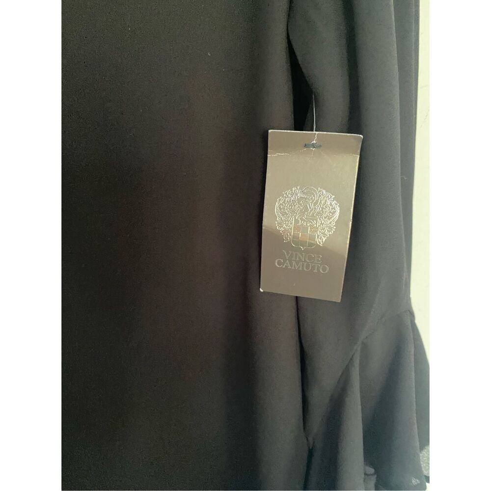 New Vince Camuto Black V Neck 4/4 Sleeve Top Sz M - Picture 8 of 12